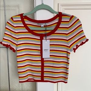Only Rainbow button up T-shirt - 90’s vibes